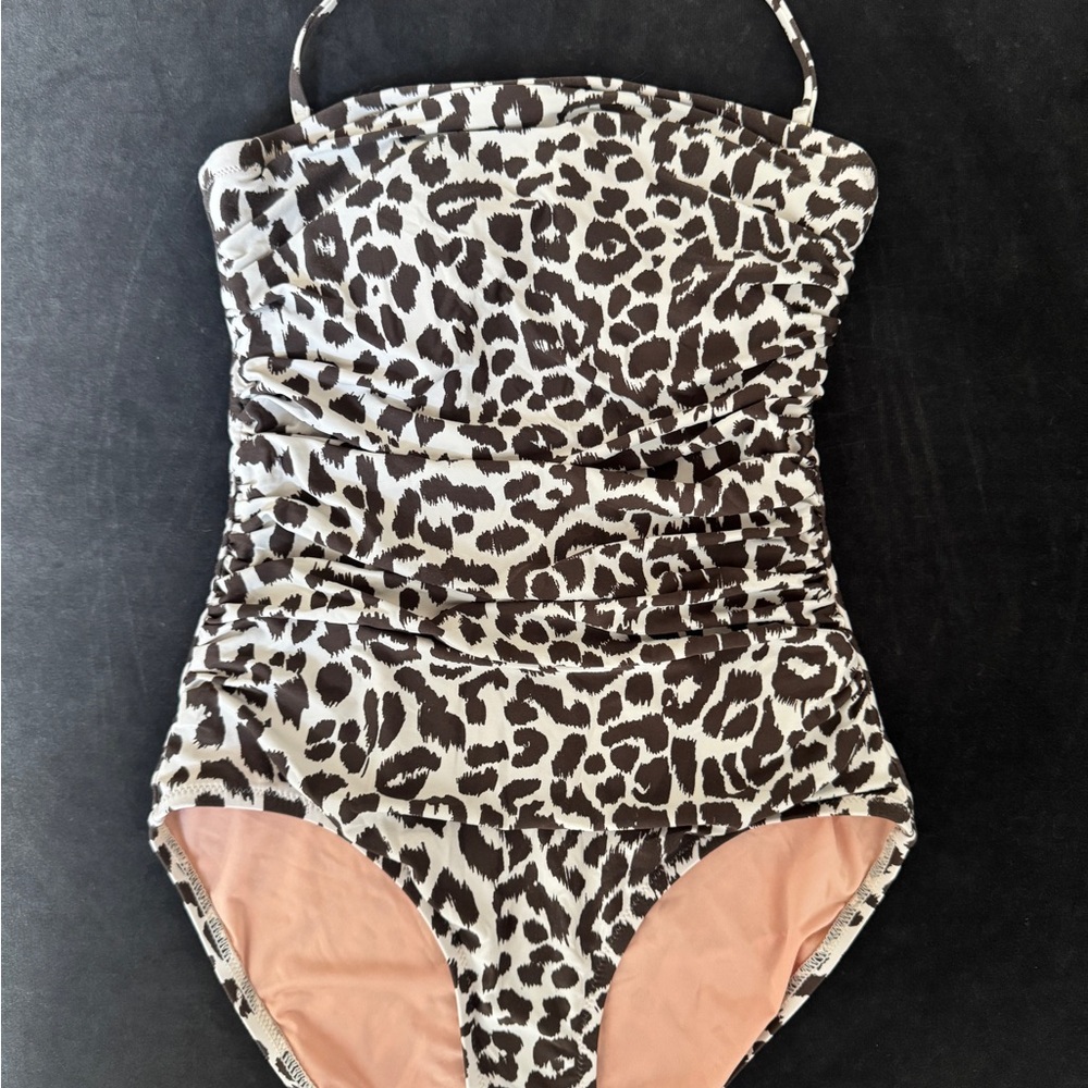 J. Crew Leopard print swimsuits